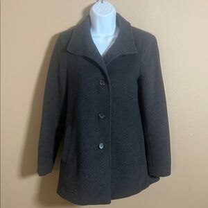 Ralph Lauren Women’s Gray Peacoat Wool-Blend Structured Size XS